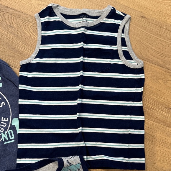 Carter's Navy, Striped, and Shark Tank Tops - Picture 6 of 7